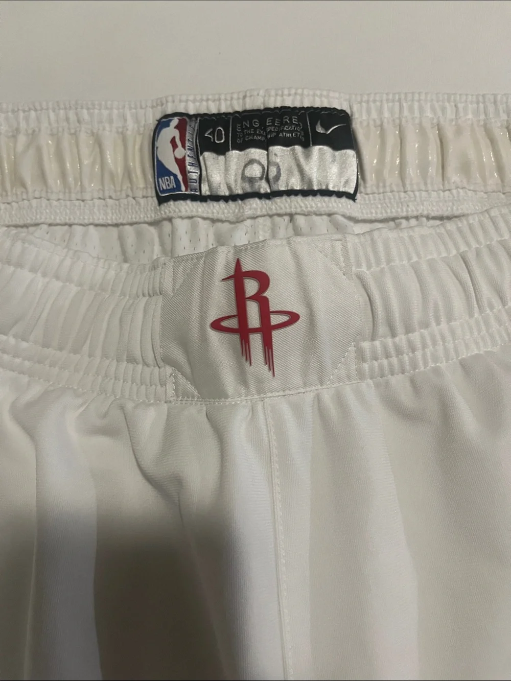 Houston Rockets Team Issued Nike Authentic Short White Size 40